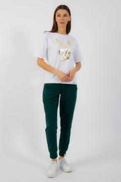 Круглогодичная белая футболка из хлопка с принтом Kivviwear 4026.93 - фото 5