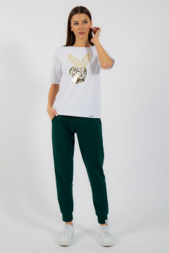 Круглогодичная белая футболка из хлопка с принтом Kivviwear 4026.93 - фото 2