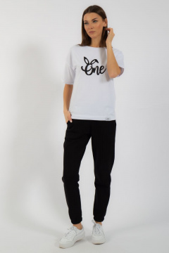 Круглогодичная белая футболка из хлопка с принтом Kivviwear 4026.95 - фото 5