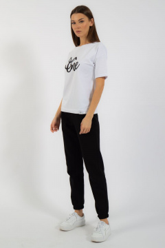 Круглогодичная белая футболка из хлопка с принтом Kivviwear 4026.95 - фото 4