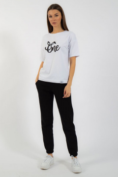 Круглогодичная белая футболка из хлопка с принтом Kivviwear 4026.95 - фото 2