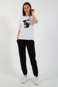 Круглогодичная белая футболка из хлопка с принтом Kivviwear 4026.97 - фото 3