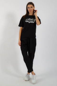 Черная футболка из хлопка с цифровым принтом Kivviwear 4026.99 - фото 5