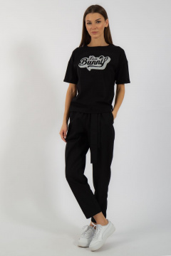 Черная футболка из хлопка с цифровым принтом Kivviwear 4026.99 - фото 3