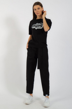 Черная футболка из хлопка с цифровым принтом Kivviwear 4026.99 - фото 2