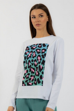 Лонгслив классический хлопковый с принтом Kivviwear 4061.39 - фото 1