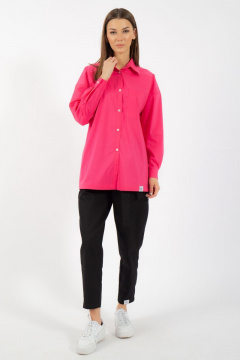 Классическая хлопковая рубашка свободного кроя с карманом Kivviwear 4070.09 - фото 5