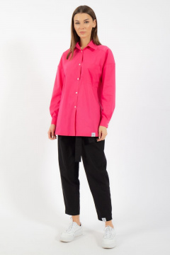 Классическая хлопковая рубашка свободного кроя с карманом Kivviwear 4070.09 - фото 4