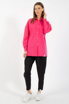 Классическая хлопковая рубашка свободного кроя с карманом Kivviwear 4070.09 - фото 3