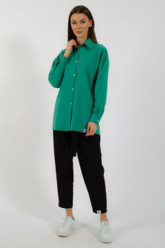 Классическая хлопковая рубашка свободного кроя с карманом Kivviwear 4070.10 - фото 5