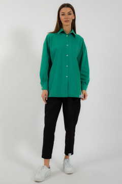 Классическая хлопковая рубашка свободного кроя с карманом Kivviwear 4070.10 - фото 4