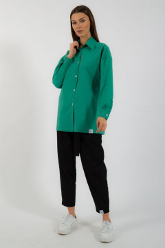 Классическая хлопковая рубашка свободного кроя с карманом Kivviwear 4070.10 - фото 2