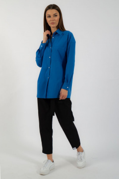 Классическая хлопковая рубашка свободного кроя с карманом Kivviwear 4070.11 - фото 2