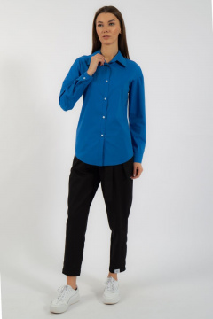Классическая хлопковая рубашка приталенная с рукавами Kivviwear 4099.10 - фото 3