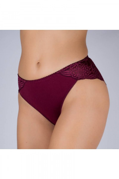 Трусы из эластичного хлопка и кружева из трикотажа Verally 138-6 бургунд - фото 3