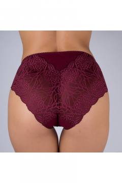 Трусы из эластичного хлопка и кружева из трикотажа Verally 138-6 бургунд - фото 2