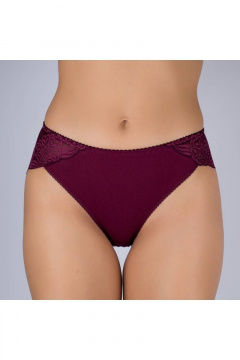 Трусы из эластичного хлопка и кружева из трикотажа Verally 138-6 бургунд - фото 1
