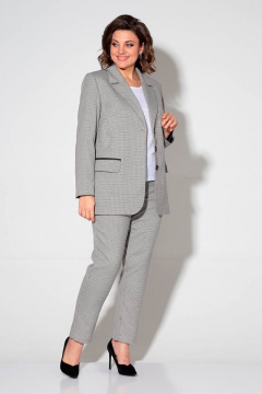 Демисезонный женский комплект из текстиля с жакетом и зауженными брюками Liona Style 864 - фото 3