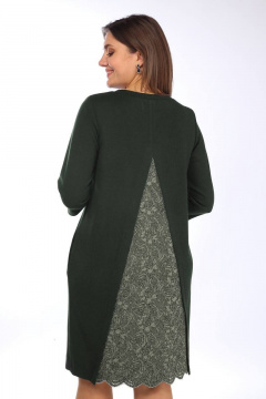 Платье деловое прямого силуэта с нагрудными вытачками Lady Style Classic 1507/3 хаки - фото 4