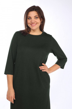 Платье деловое прямого силуэта с нагрудными вытачками Lady Style Classic 1507/3 хаки - фото 3