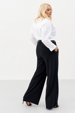 Черные палаццо брюки широкие с высокой посадкой Ketty К-00360 черный - фото 4