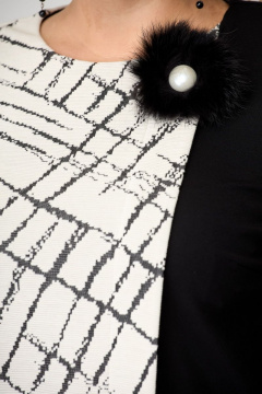 Черная блуза из вискозы и трикотажа длиной 60 см DaLi 5621 - фото 3