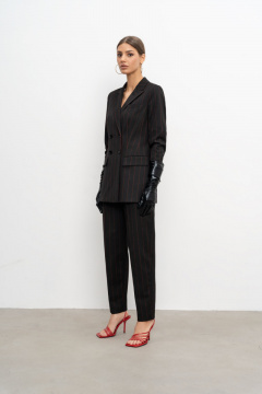 Жакет деловой классический из текстиля Elema 1К-11374-1-170 полоска - фото 1