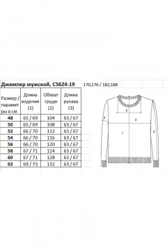 Джемпер мужской демисезонный второго слоя с коротким вырезом Полесье С5624-19 0С2011-Д43 170,176 металл - фото 2
