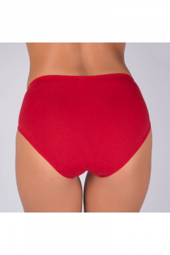 Трусы из хлопкового трикотажа с кружевной отделкой Verally 150-3 красный - фото 2