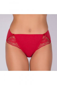 Трусы из хлопкового трикотажа с кружевной отделкой Verally 150-3 красный - фото 1