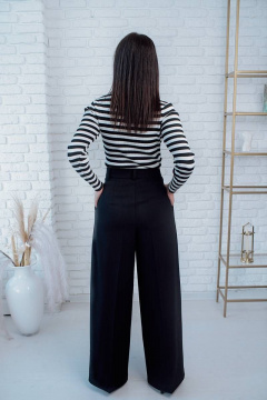 Бизнес брюки палаццо из текстиля на широкую посадку Gold Style 2504-1 синий - фото 3