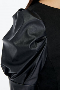 Замшевая платье с кожаными рукавами для повседневной носки Gold Style 2525 - фото 5