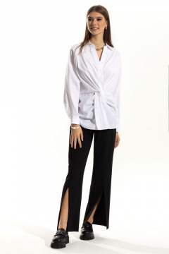 Блуза и брюки с декоративными складками из текстиля Golden Valley 6544 белый - фото 1