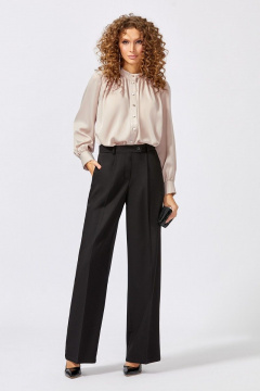 Черные брюки с защипами и боковыми карманами Rivoli 5159 - фото 1