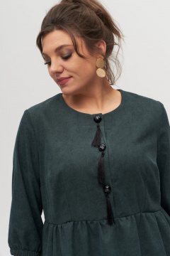 Платье в стиле casual с отрезным верхом и рукавами-воланами Anelli 833.1 зеленый - фото 5