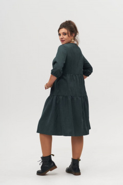 Платье в стиле casual с отрезным верхом и рукавами-воланами Anelli 833.1 зеленый - фото 4