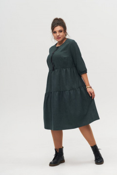 Платье в стиле casual с отрезным верхом и рукавами-воланами Anelli 833.1 зеленый - фото 3