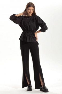 Брюки классического кроя с наклонными карманами и разрезами Golden Valley 16555 черный - фото 1