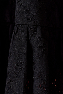 Платье из хлопка летнее короткое с пышными рукавами Панда 104780w черный - фото 5