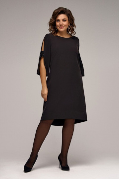 Круглогодичное платье свободного кроя из текстиля с карманами IVA 1446 - фото 1