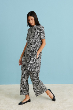 Кюлоты прямого кроя с резинкой из трикотажа демисезон ANNETE A311 - фото 1