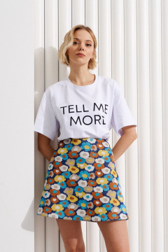 Мультиколорная юбка с цветочным узором и потайной молнией ANNETE A320 - фото 1