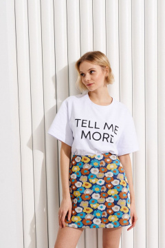 Мультиколорная юбка с цветочным узором и потайной молнией ANNETE A320 - фото 4