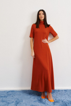 Длинное платье из трикотажа с стойкой-воротником ANNETE A3302 - фото 2