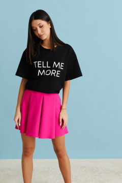 Розовая юбка мини с декоративными складками и карманами ANNETE A334 - фото 2