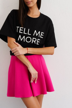 Розовая юбка мини с декоративными складками и карманами ANNETE A334 - фото 1