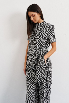 Джемпер прямого кроя с анималистическим принтом ANNETE A674 - фото 2