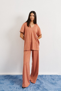 Брюки и джемпер демисезонный розовый стильный комфортный комплект ANNETE A4101 - фото 2