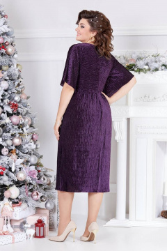 Платье нарядное приталенное из трикотажа с драпировкой Mira Fashion 5207 - фото 2