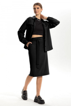 Блузон с накладными карманами и фигурным низом из текстиля Golden Valley 26513-1 черный - фото 1